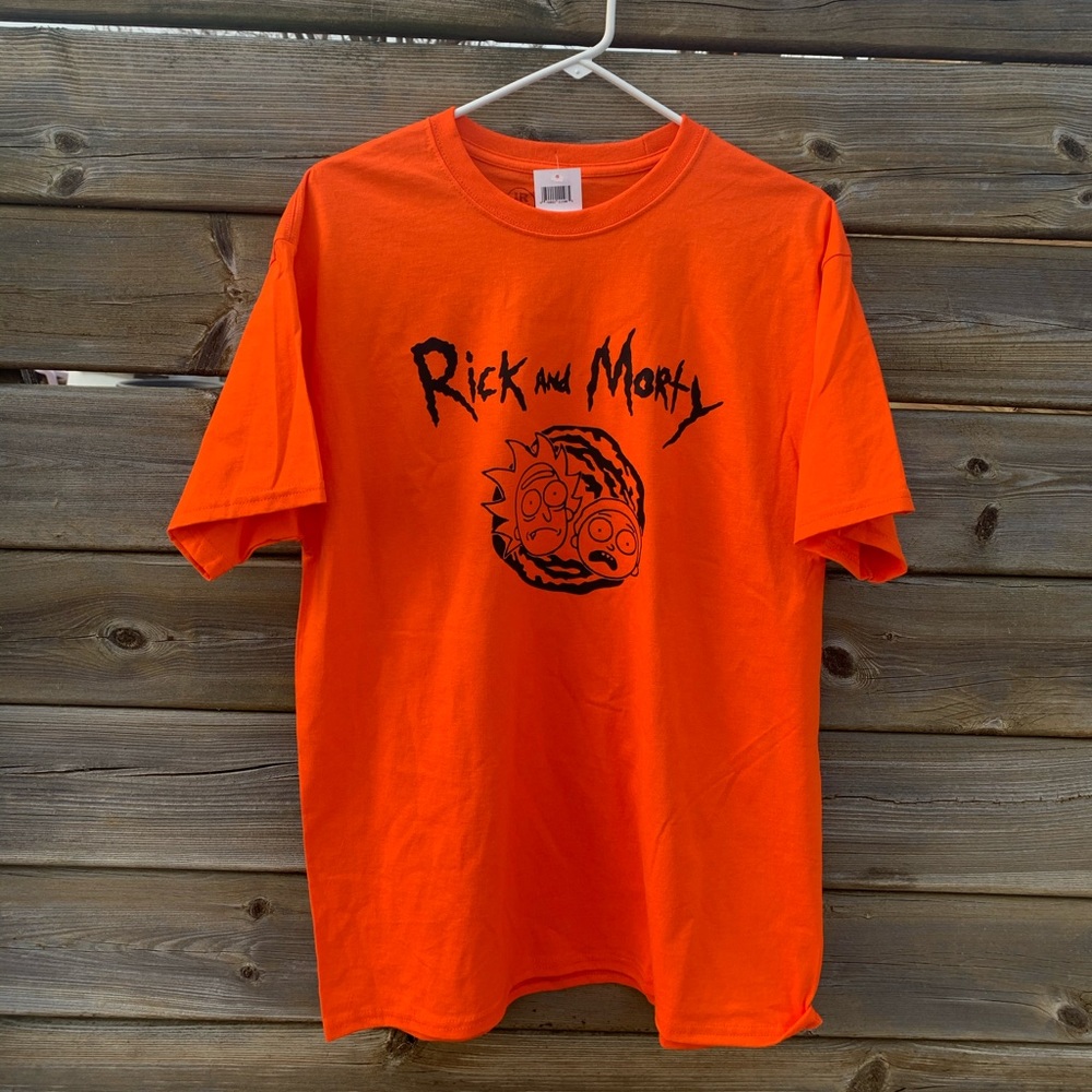 Rick and Morty orange t shirt